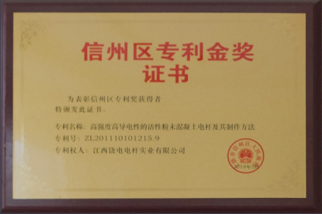 信州区专利金奖